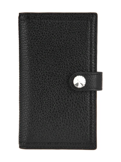 Shop Miu Miu Vertical Clip Wallet In Black