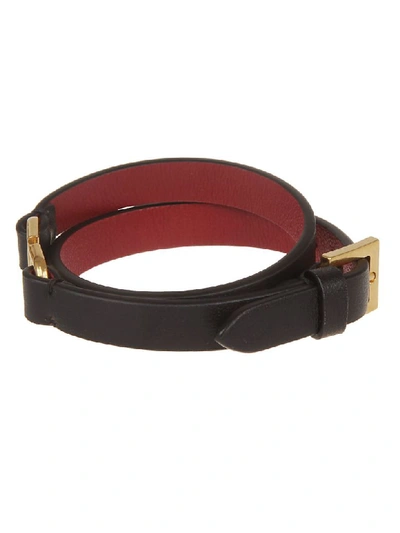 Shop Valentino Double Bracelet In K Nero Rosso