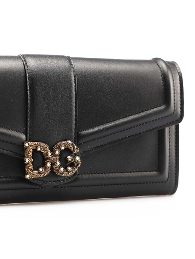 Shop Dolce & Gabbana Logo Plaque Continental Wallet In Nero/rubino