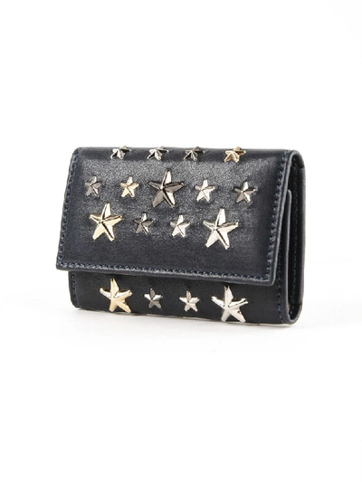 Shop Jimmy Choo Stars Key Case In Navy/metallic Mix