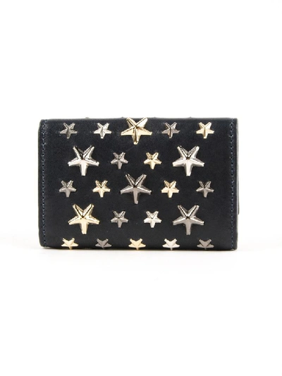 Shop Jimmy Choo Stars Key Case In Navy/metallic Mix