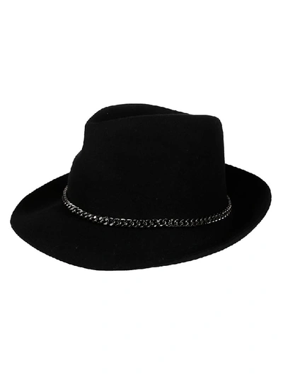 Shop Stella Mccartney Falabella Chain Hat In Black