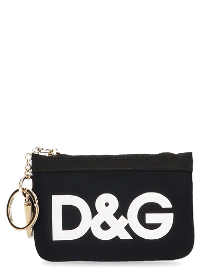 Shop Dolce & Gabbana Keyring In Black&white 