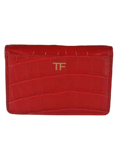 Shop Tom Ford Accordion Style Wallet In Red