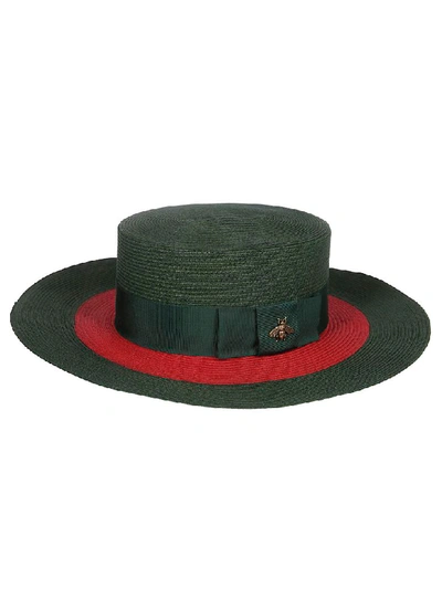 Shop Gucci Papier Wide Brim Hat In Green