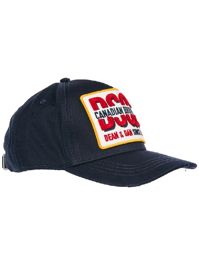 Shop Dsquared2 Canadian Brothers Baseball Cap In Blu