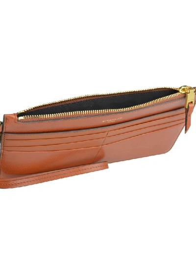 Shop Givenchy Zipped Card Case With Wristlet In Chestnut