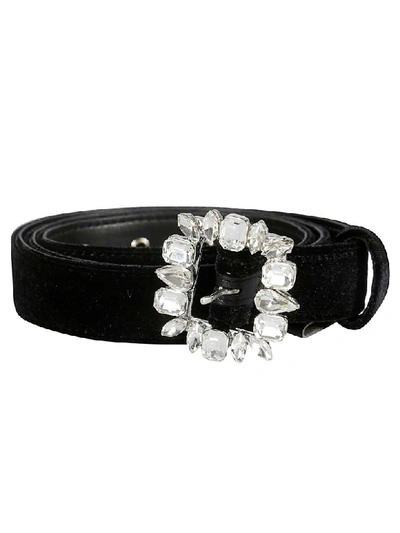 Shop Blugirl Bejeweled Buckle Belt In Black