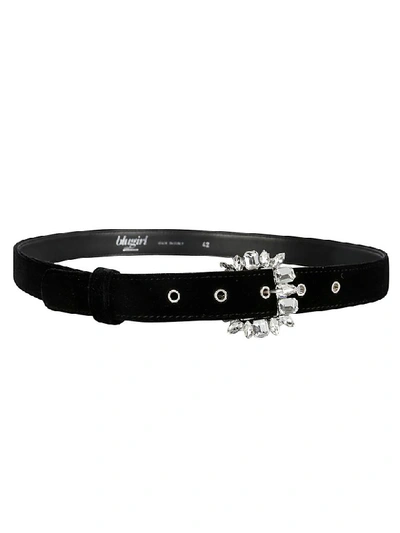 Shop Blugirl Bejeweled Buckle Belt In Black