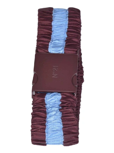Shop N°21 Elasticated Belt In Brown/blue