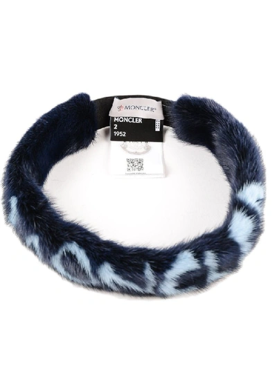 Shop Moncler Genius Logo Headband In Navy