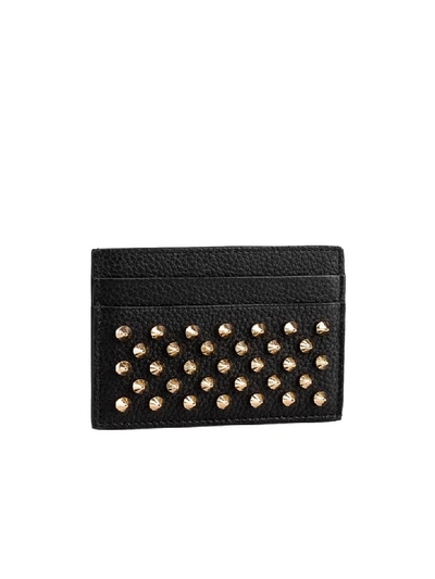 Shop Christian Louboutin Black/gold Leather Wallet