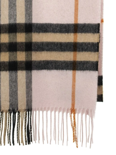 Shop Burberry The Classic Checked Scarf In Pale Blossom