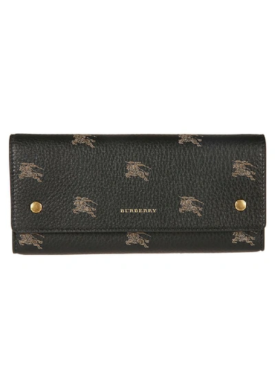 Shop Burberry Equestrian Knight Motif Continental Wallet In Black