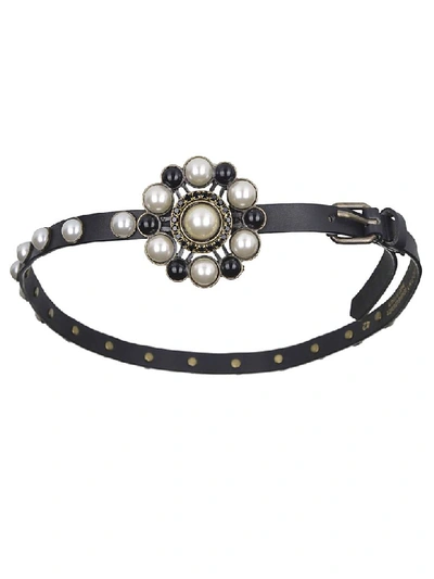 Shop Philosophy Di Lorenzo Serafini Pearl Embellished Belt In Black