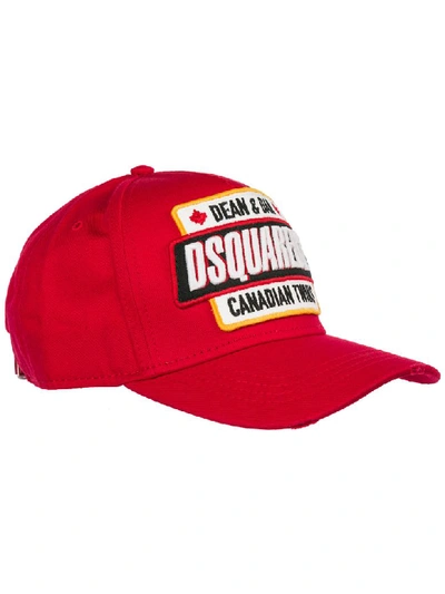 Shop Dsquared2 Canadian Twins Baseball Cap In Rosso