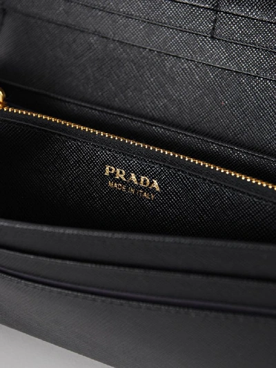 Shop Prada Classic Continental Wallet In Nero