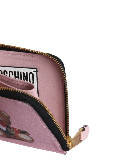 Shop Moschino Zip Around Wallet In Rosa