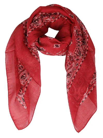 Shop Saint Laurent Scarf In Red/ivory