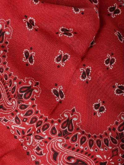 Shop Saint Laurent Scarf In Red/ivory