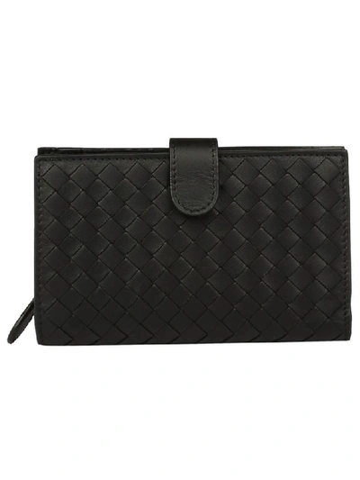 Shop Bottega Veneta Crossbody Wallet In Black