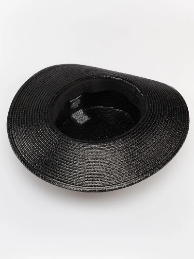 Shop Saint Laurent Canotier Hat In Black