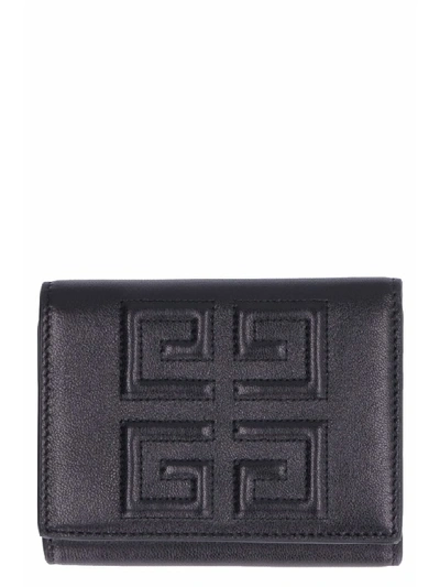 Shop Givenchy 4g Leather Flap-over Wallet In Black