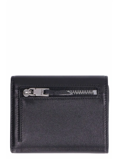 Shop Givenchy 4g Leather Flap-over Wallet In Black