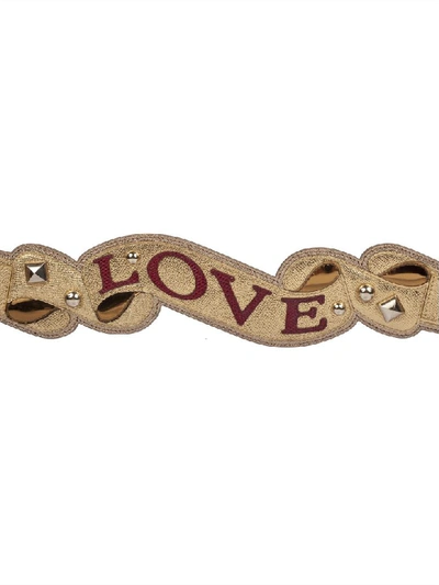 Shop Dolce & Gabbana Love Strap In Oro Antico