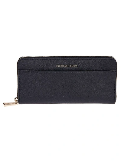 Shop Michael Kors Jet Set Travel Zip Around Wallet In Black