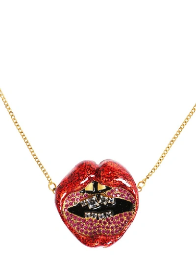 Shop Marc Jacobs Lips In Lips Necklace In Red