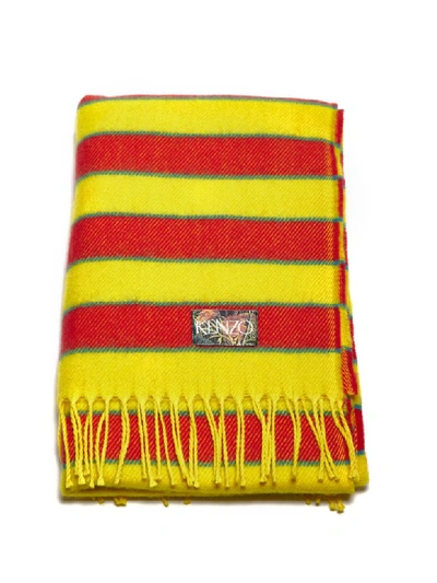 Shop Kenzo Scarf In Giallo Rosso Verde