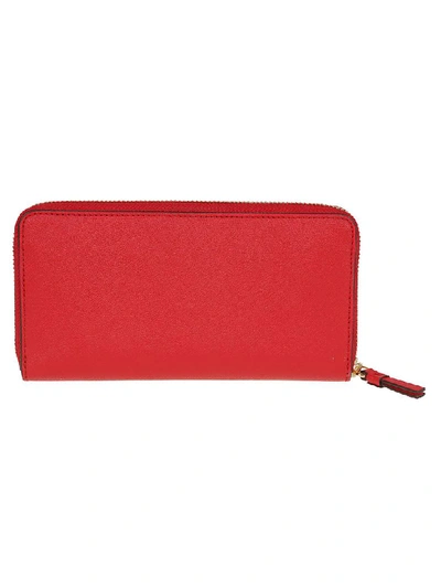 Shop Tory Burch Robinson Zip-around Wallet In Brilliant Red