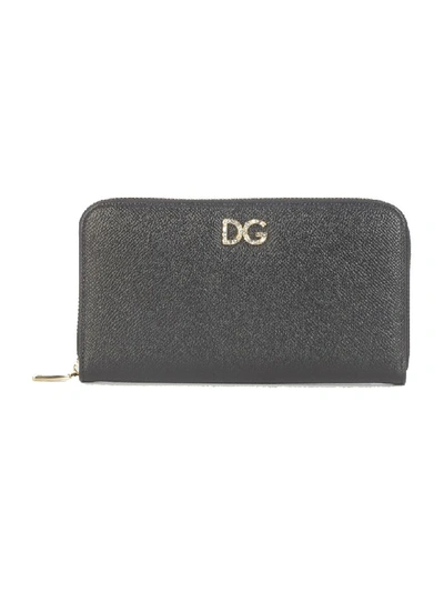 Shop Dolce & Gabbana Logo Zip Around Wallet In Black