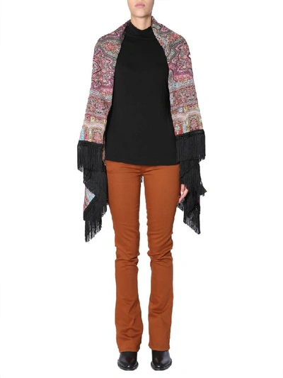 Shop Etro Jacquard Shawl In Multicolor