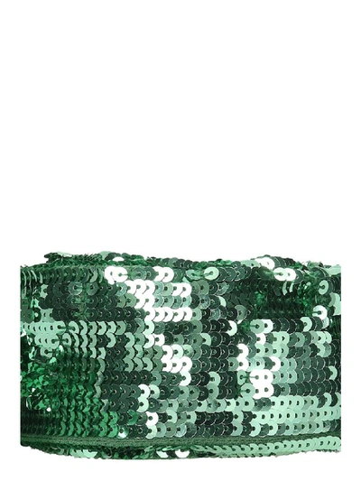Shop Attico Green Embroidered Sequinned Belt