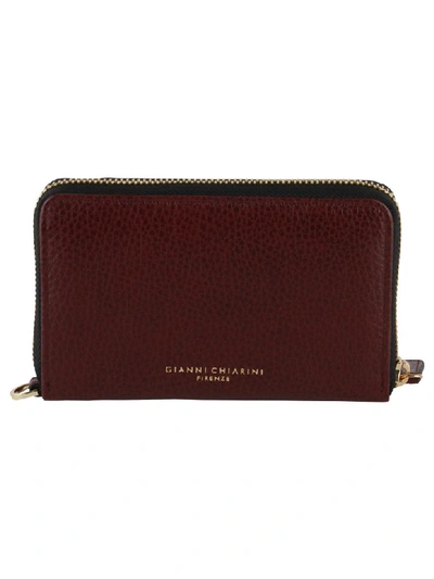 Shop Gianni Chiarini Merlot Grained Leather Wallet In Bordeaux