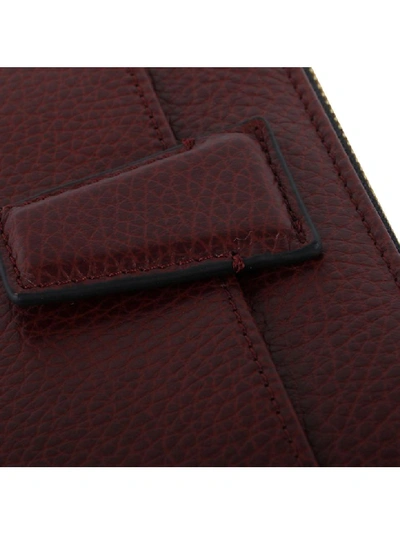 Shop Gianni Chiarini Merlot Grained Leather Wallet In Bordeaux