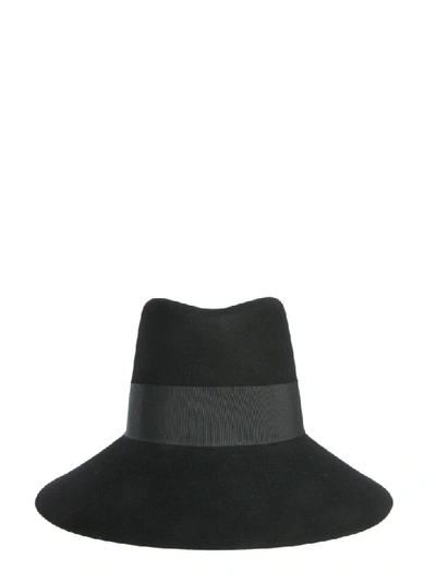 Shop Saint Laurent Hat With Wide Brim In Black