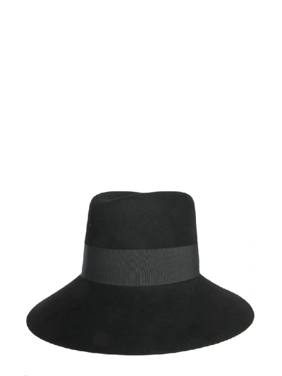 Shop Saint Laurent Hat With Wide Brim In Black