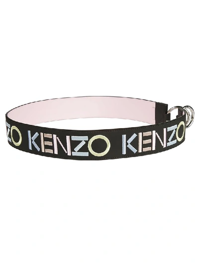 Shop Kenzo Logo Embroidered Bag Strap In Black