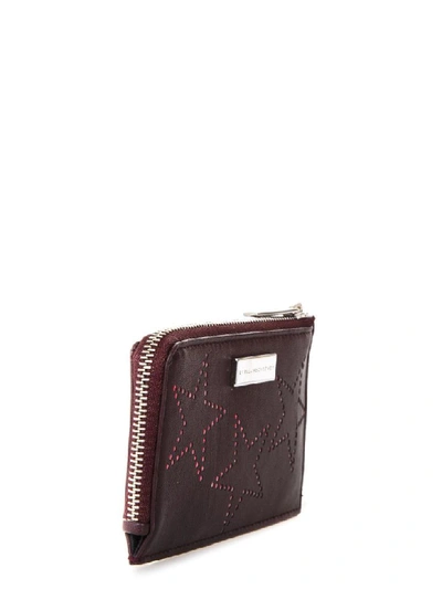 Shop Stella Mccartney Burgundy Faux Leather Wallet With Stars