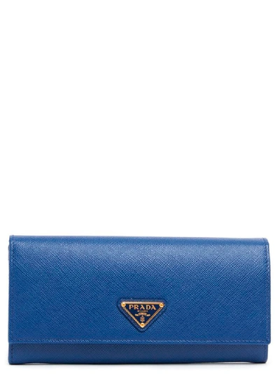 Shop Prada Wallet In Blue