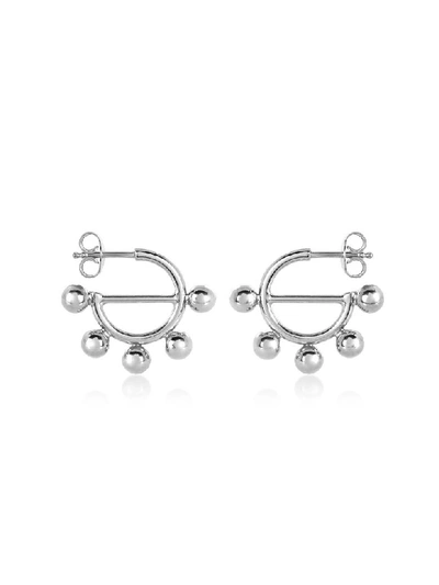 Shop Jw Anderson Disc Mini Hoop Earrings In Silver