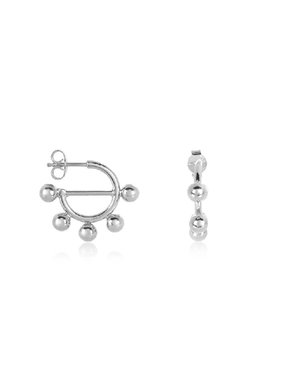 Shop Jw Anderson Disc Mini Hoop Earrings In Silver