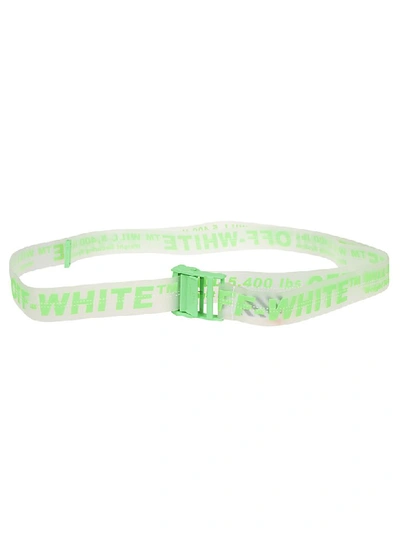 Shop Off-white Logo Industrial Belt In Transparent Green