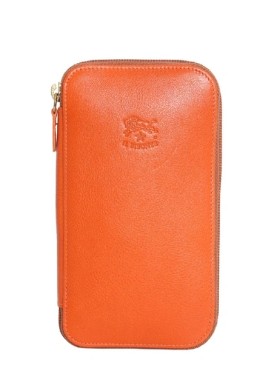 Shop Il Bisonte Zip Around Wallet In Orange