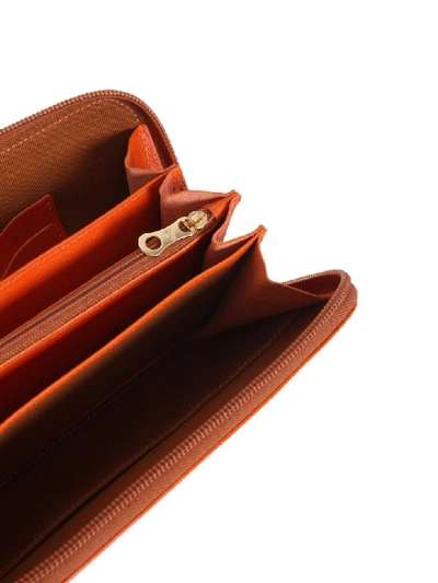 Shop Il Bisonte Zip Around Wallet In Orange