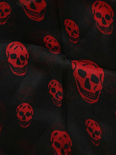 Shop Alexander Mcqueen Skull Pattern Print Scarf In Black