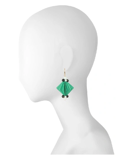 Shop Marni Plastic Earrings W/beads In Mint Green